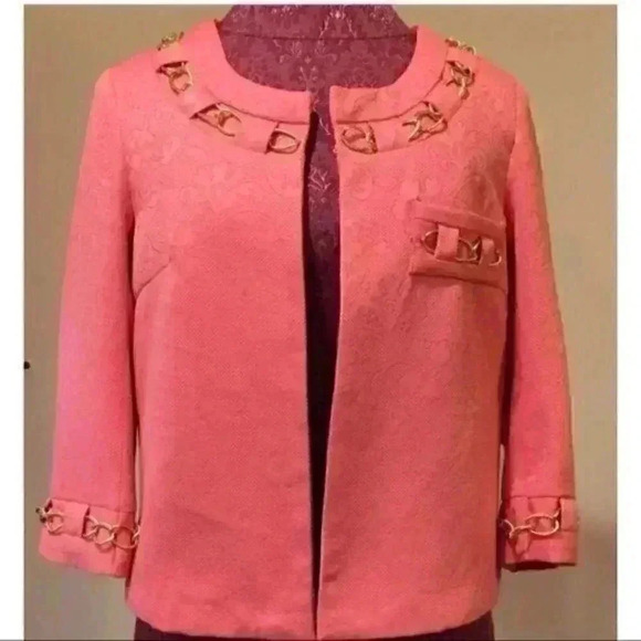 New Jade by Melody Tam S Coral Chainlink Jacket - Picture 1 of 8